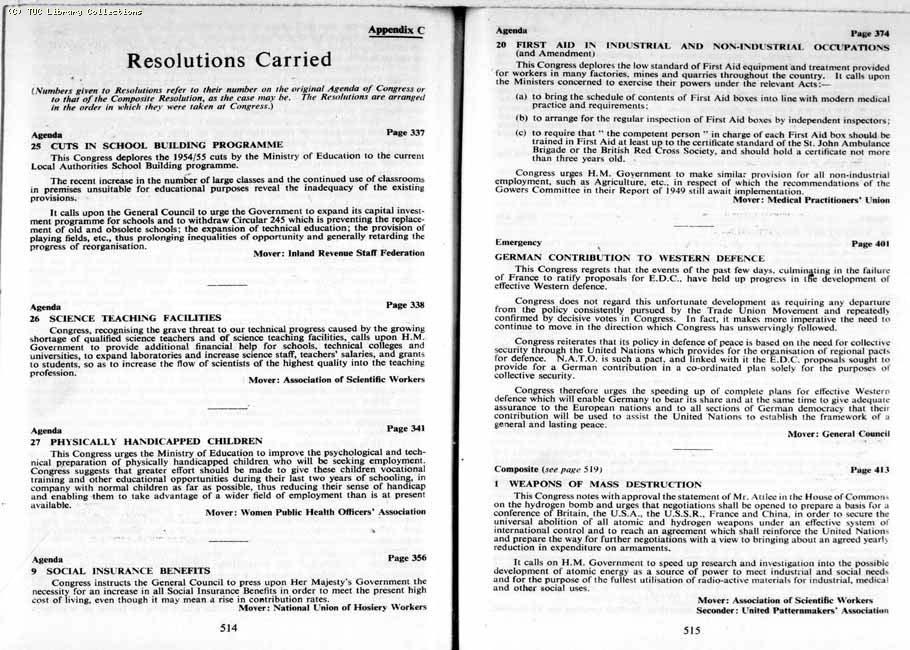 TUC Report, 1954