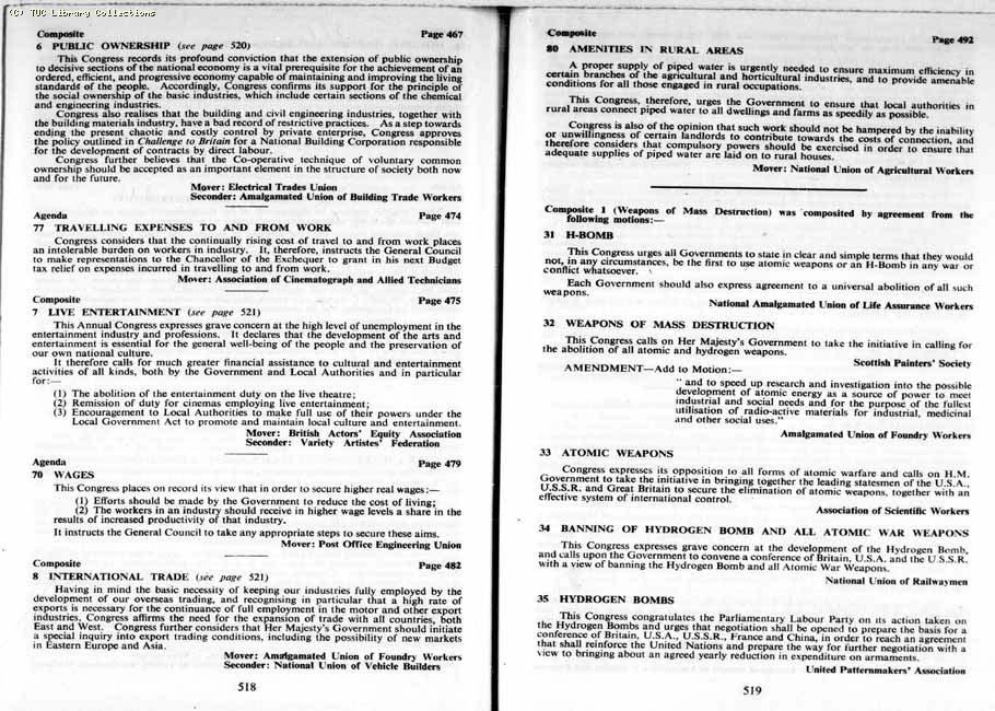 TUC Report, 1954