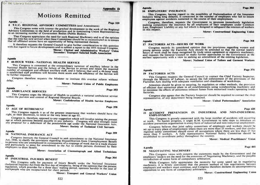 TUC Report, 1954