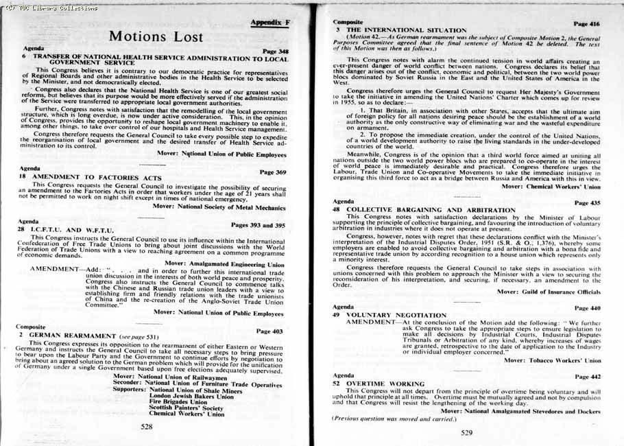 TUC Report, 1954