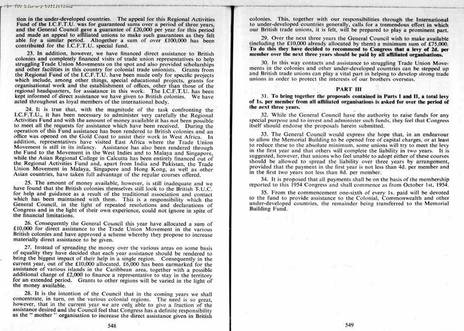 TUC Report, 1954