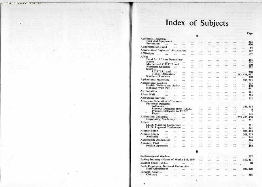 TUC Report, 1954