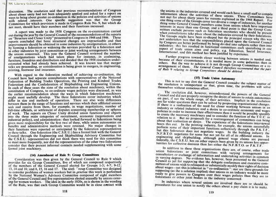 TUC Report, 1959