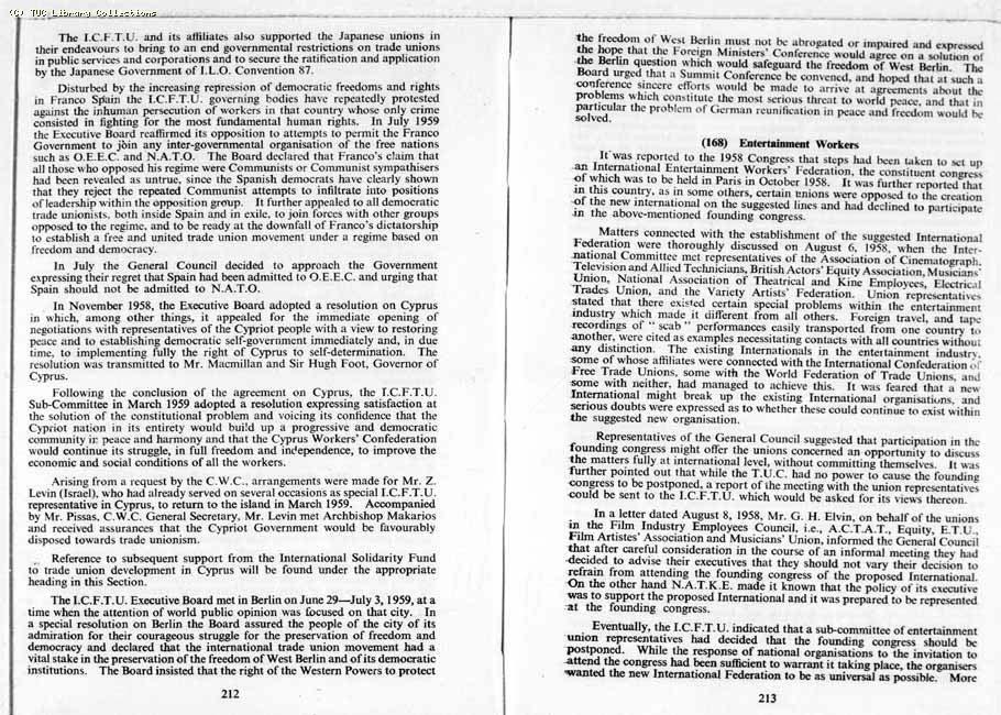 TUC Report, 1959