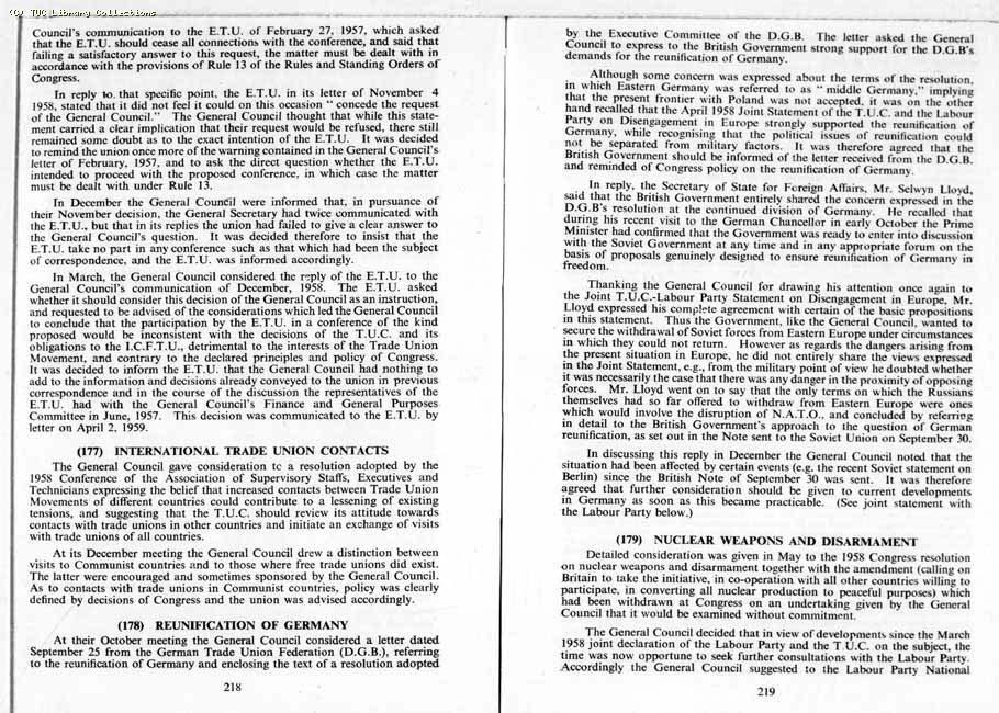 TUC Report, 1959