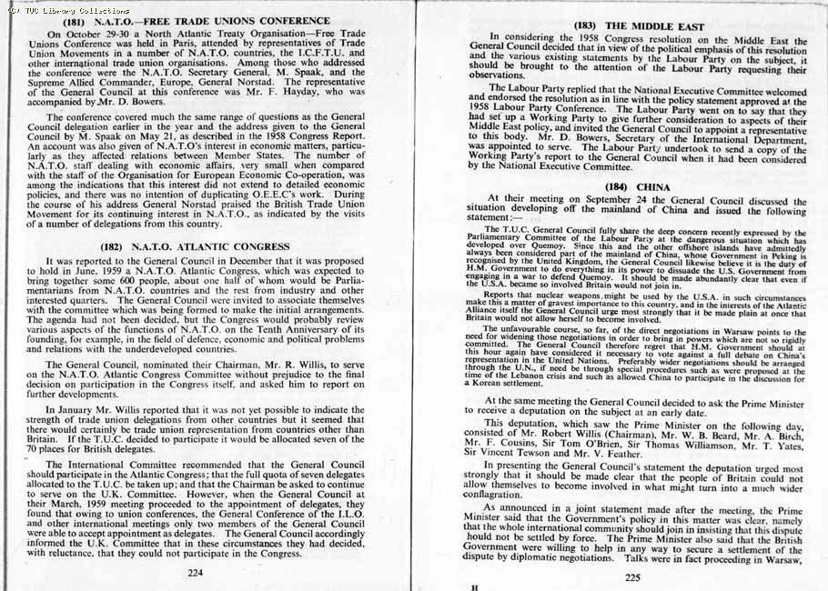 TUC Report, 1959