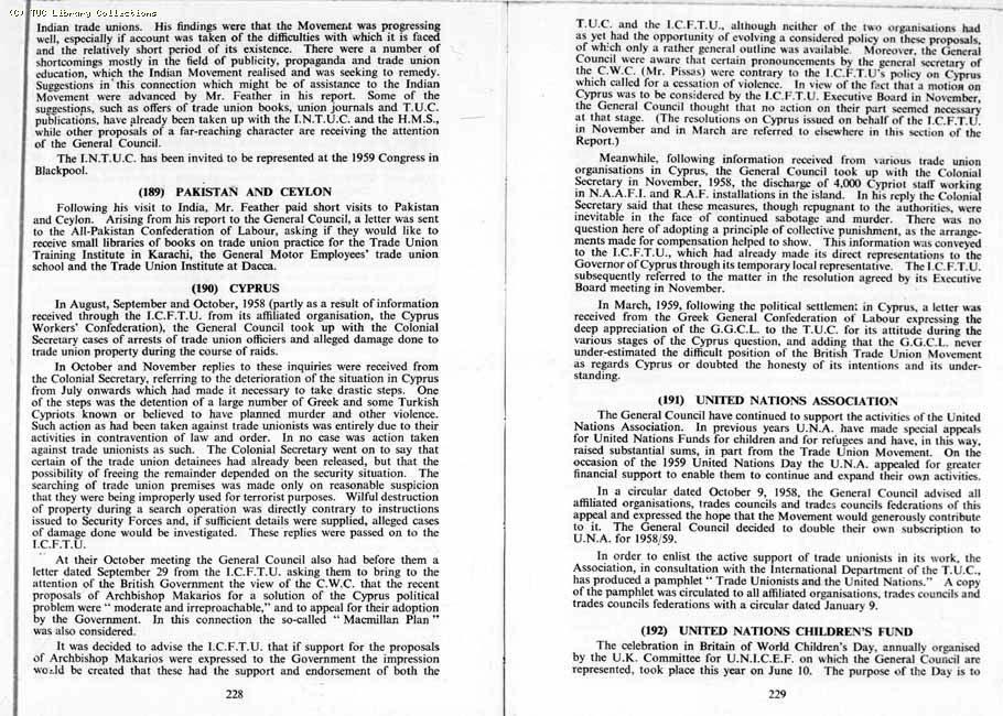 TUC Report, 1959