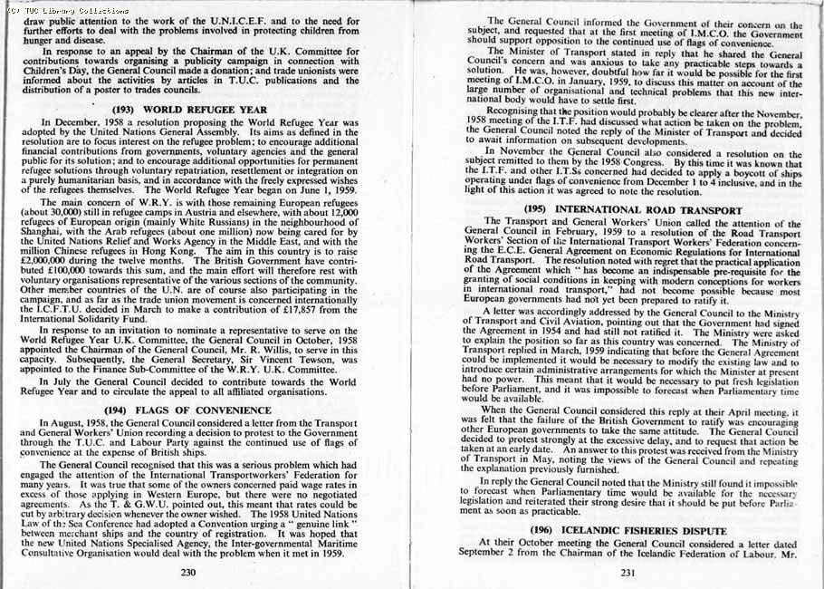 TUC Report, 1959