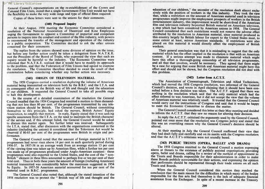 TUC Report, 1959