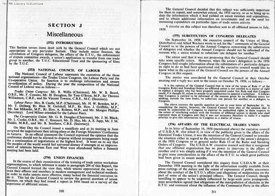 TUC Report, 1959