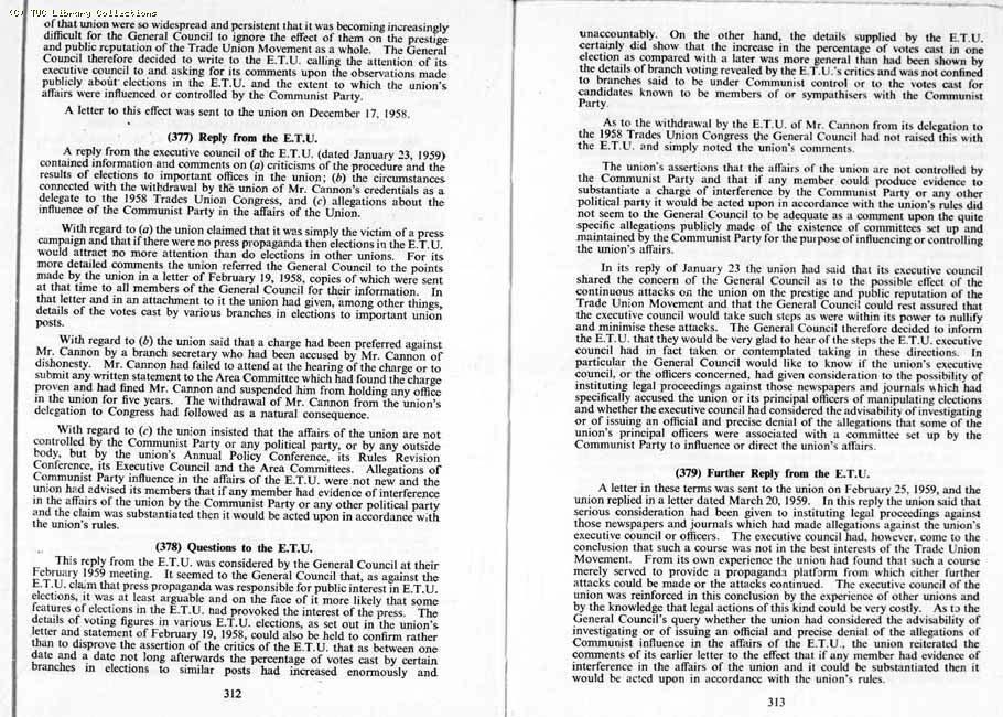 TUC Report, 1959