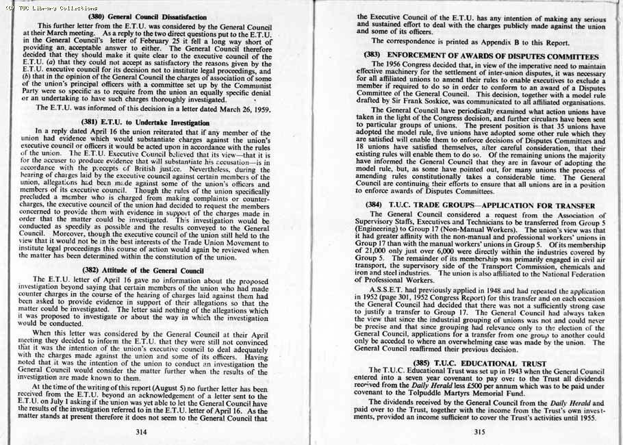 TUC Report, 1959