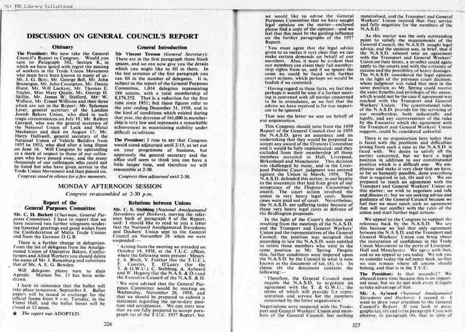 TUC Report, 1959