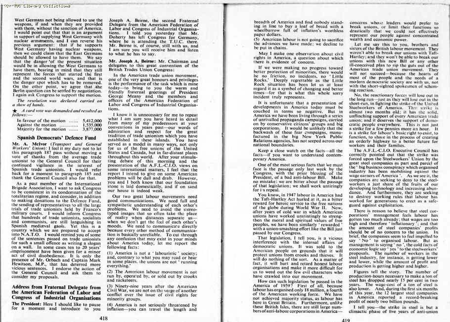 TUC Report, 1959