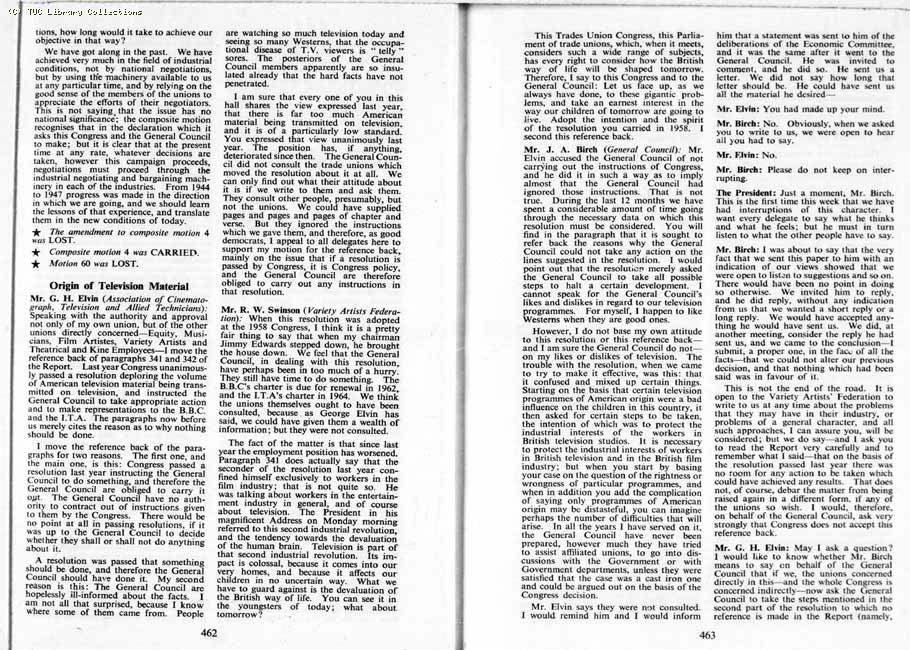 TUC Report, 1959