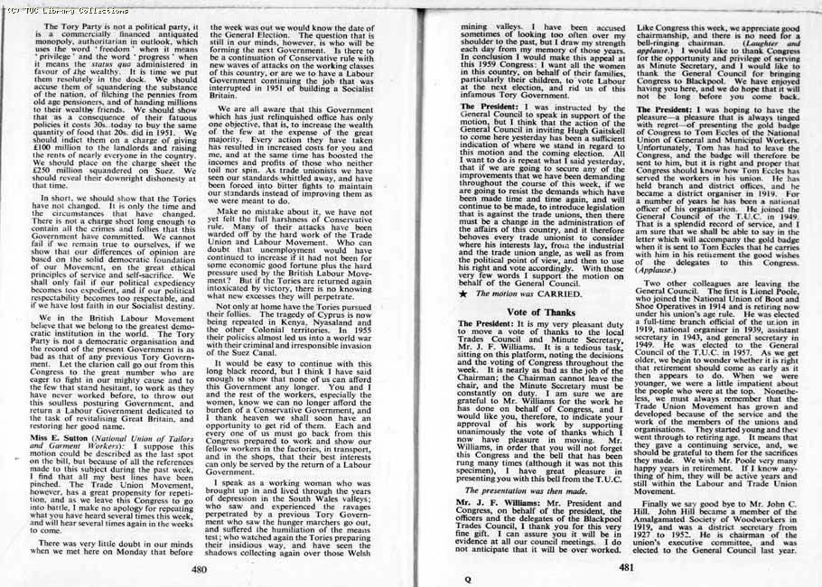 TUC Report, 1959