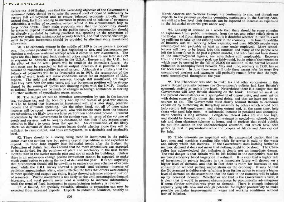 TUC Report, 1959