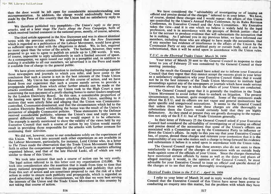 TUC Report, 1959