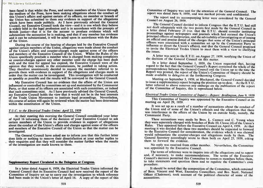 TUC Report, 1959