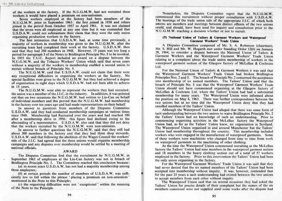 TUC Report, 1964