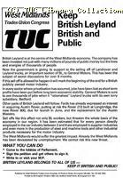 British Leyland privatisation - TUC leaflet 1985