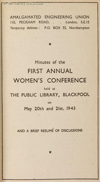 AEU First Women's Conference, 1943