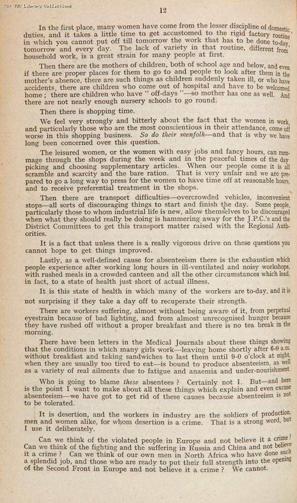 AEU First Women's Conference, 1943