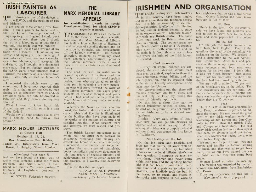 Irish building workers, 1943