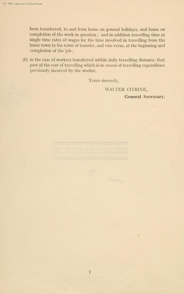 'Labour supply during war-time' - TUC circular, 1940