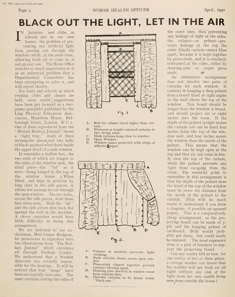 Blackout curtains, 1940