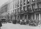 Despatch riders waiting outside Transport House